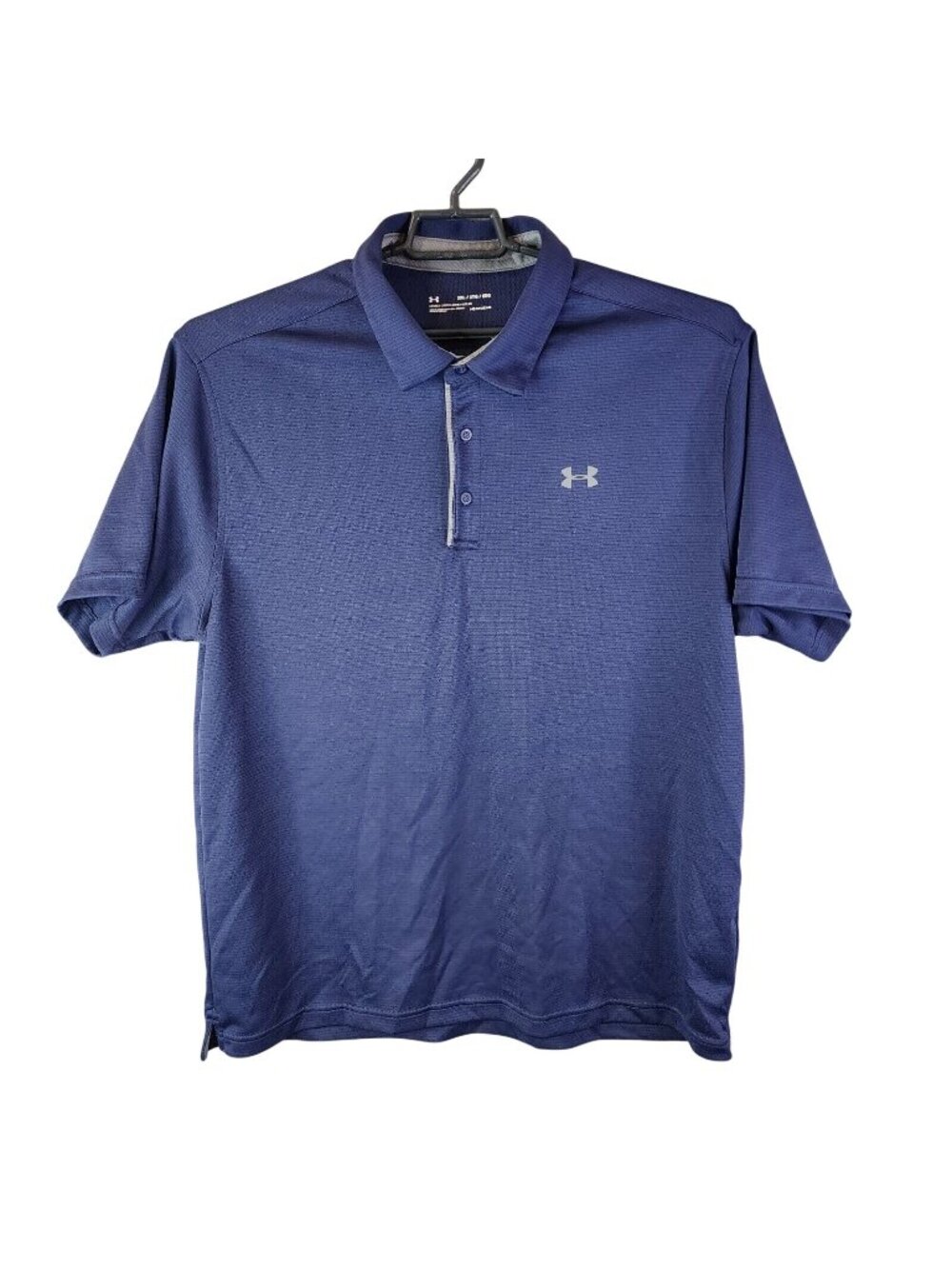 Mens Under Armour Blue Loose Fit Heatgear Polo Shirt Short Sleeve Size 2XL